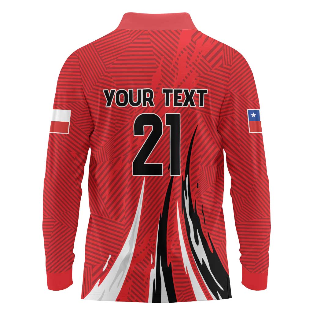 Chile Football Custom Long Sleeve Polo Shirt Chi Chi Chi Le Le Le Viva Chile
