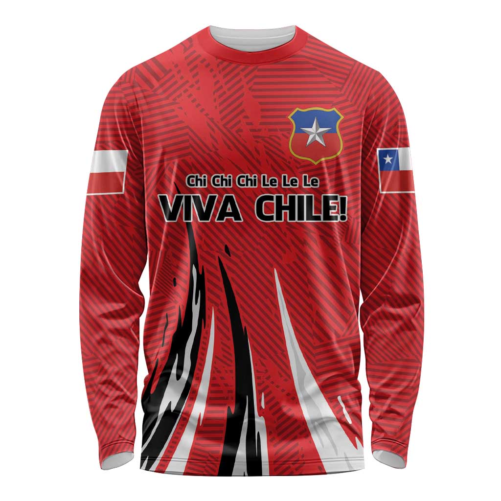 Chile Football Custom Long Sleeve Shirt Chi Chi Chi Le Le Le Viva Chile