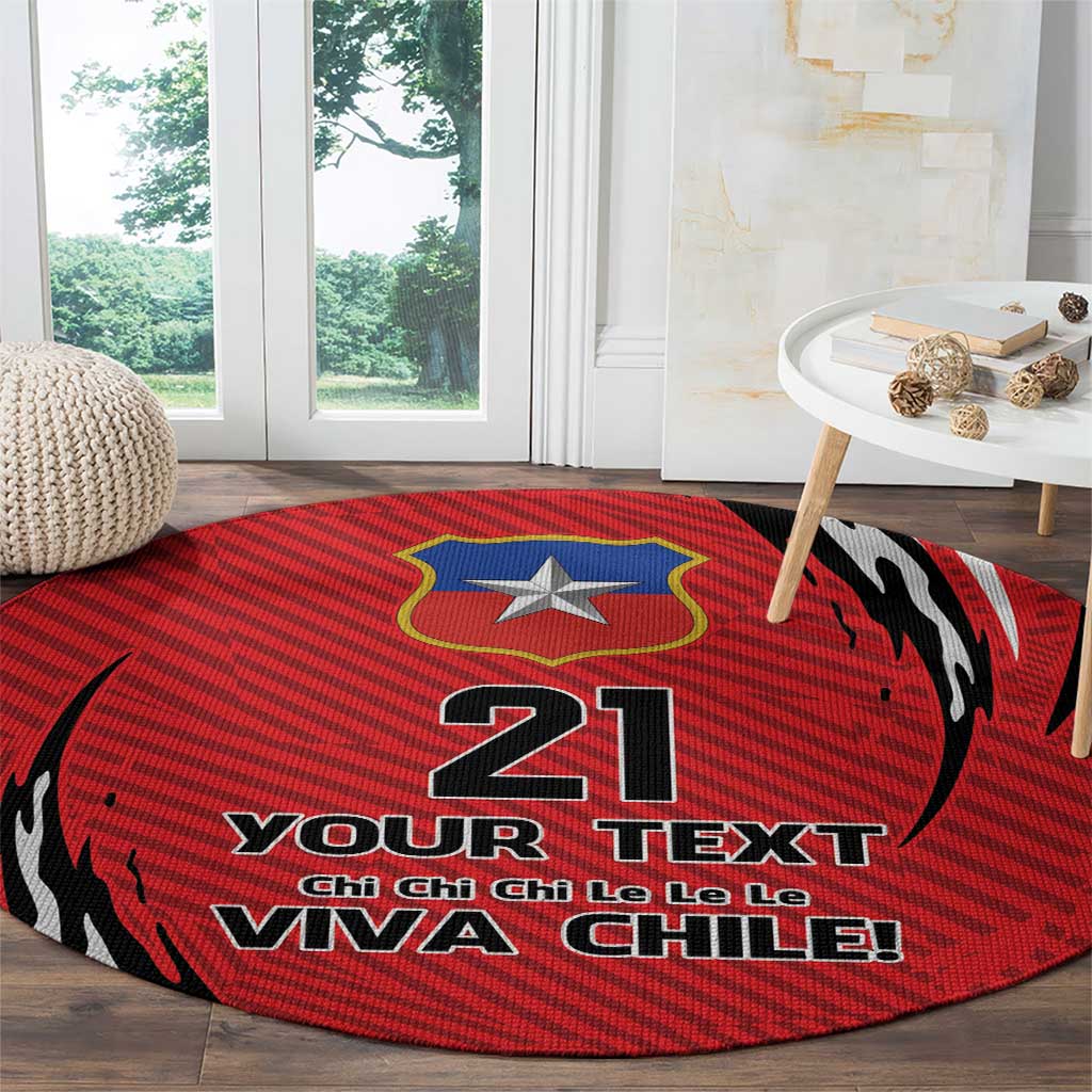 Chile Football Custom Round Carpet Chi Chi Chi Le Le Le Viva Chile