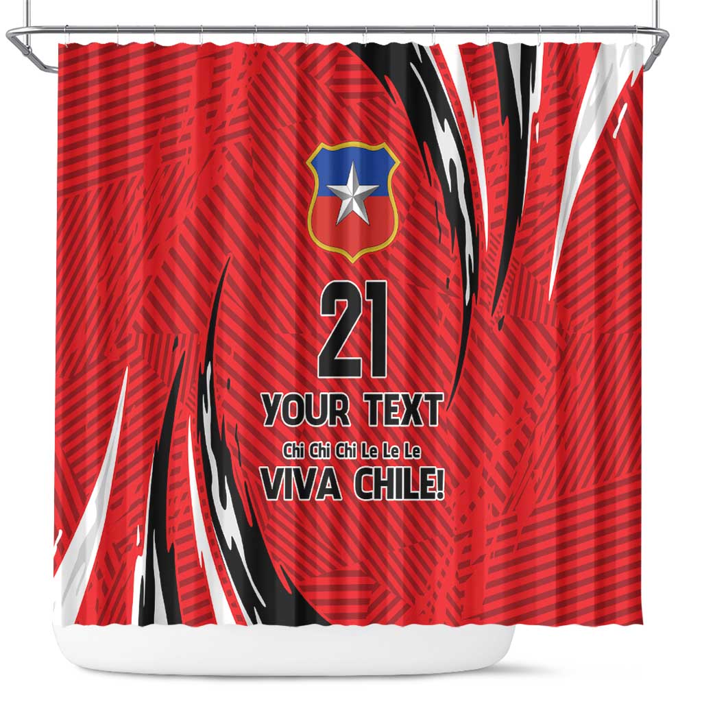 Chile Football Custom Shower Curtain Chi Chi Chi Le Le Le Viva Chile