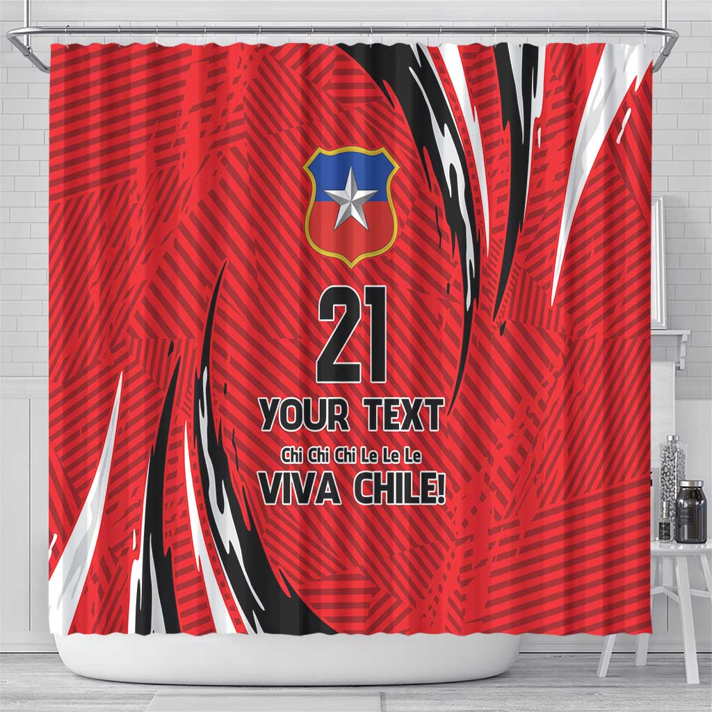 Chile Football Custom Shower Curtain Chi Chi Chi Le Le Le Viva Chile