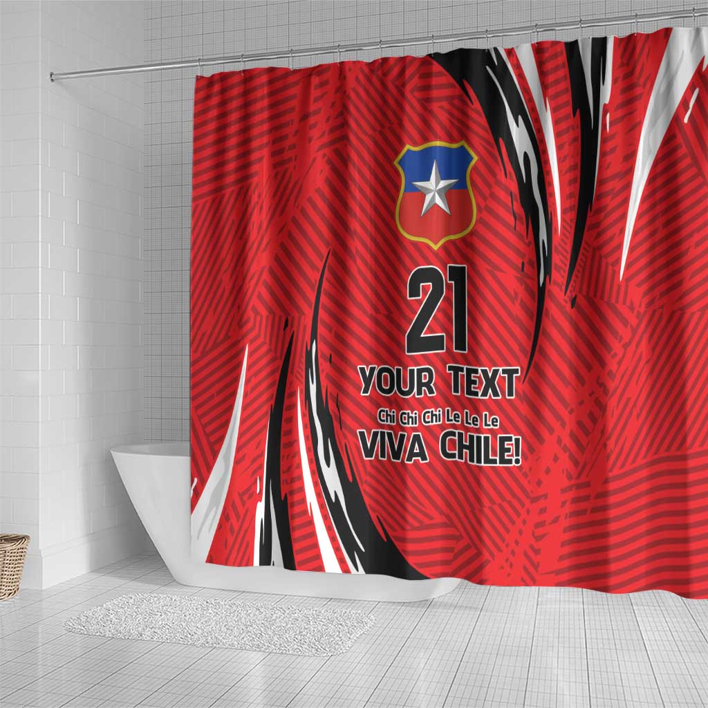Chile Football Custom Shower Curtain Chi Chi Chi Le Le Le Viva Chile