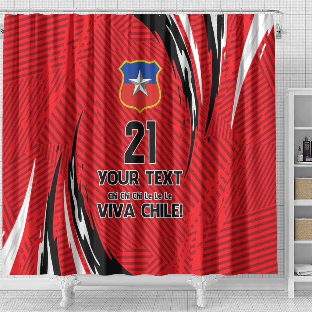 Chile Football Custom Shower Curtain Chi Chi Chi Le Le Le Viva Chile