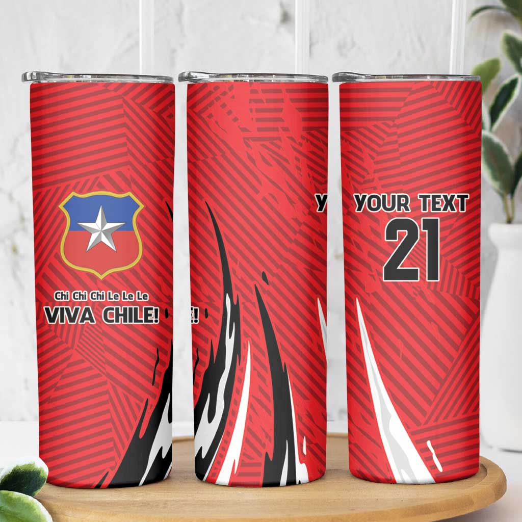 Chile Football Custom Skinny Tumbler Chi Chi Chi Le Le Le Viva Chile