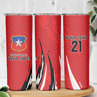 Chile Football Custom Skinny Tumbler Chi Chi Chi Le Le Le Viva Chile