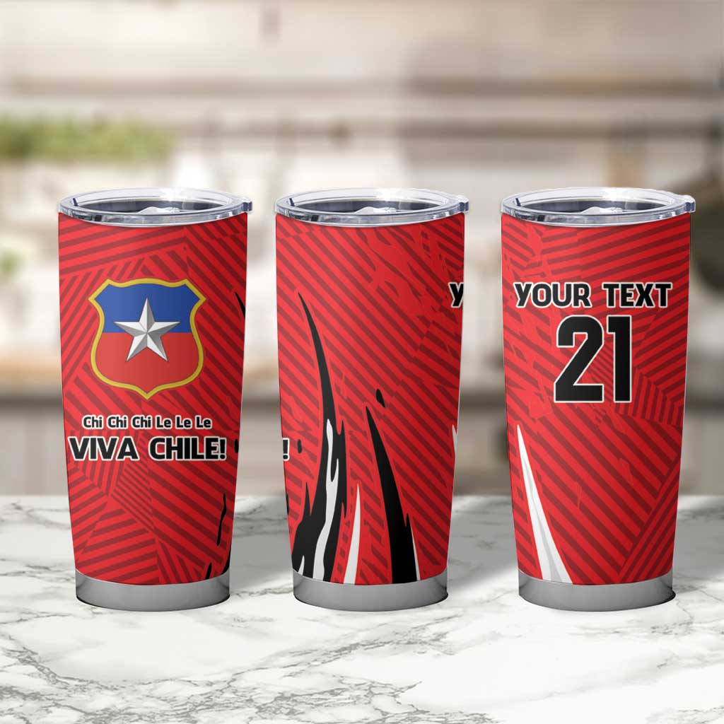Chile Football Custom Tumbler Cup Chi Chi Chi Le Le Le Viva Chile