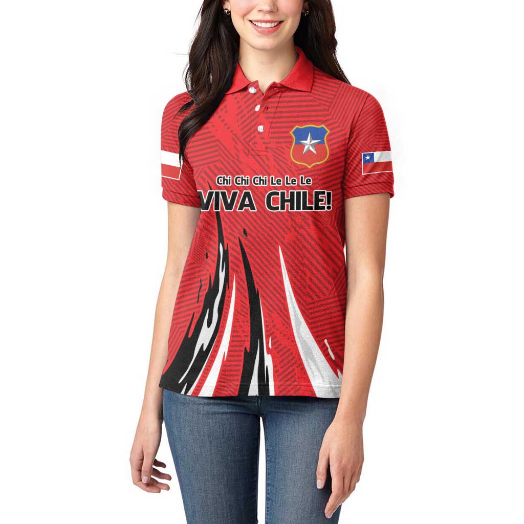 Chile Football Custom Women Polo Shirt Chi Chi Chi Le Le Le Viva Chile