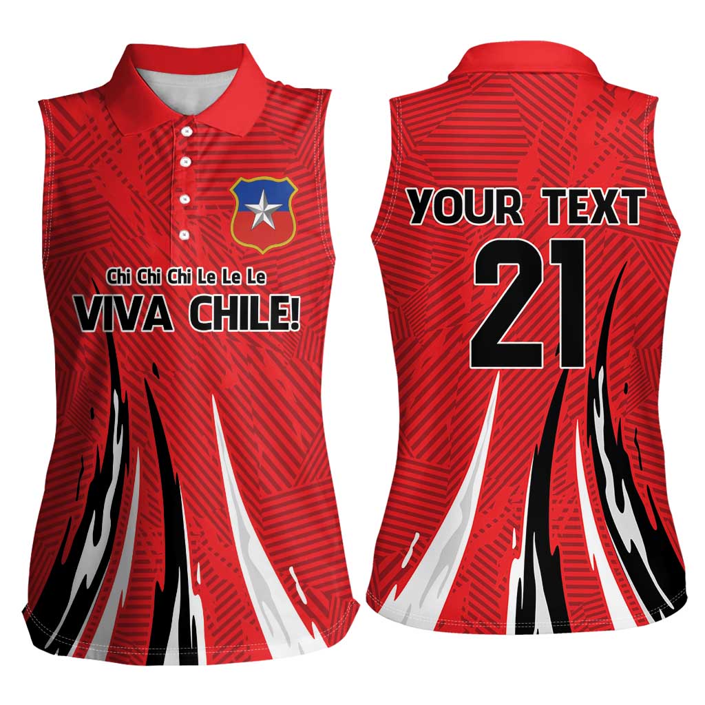 Chile Football Custom Women Sleeveless Polo Shirt Chi Chi Chi Le Le Le Viva Chile