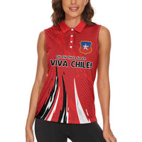 Chile Football Custom Women Sleeveless Polo Shirt Chi Chi Chi Le Le Le Viva Chile
