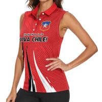 Chile Football Custom Women Sleeveless Polo Shirt Chi Chi Chi Le Le Le Viva Chile