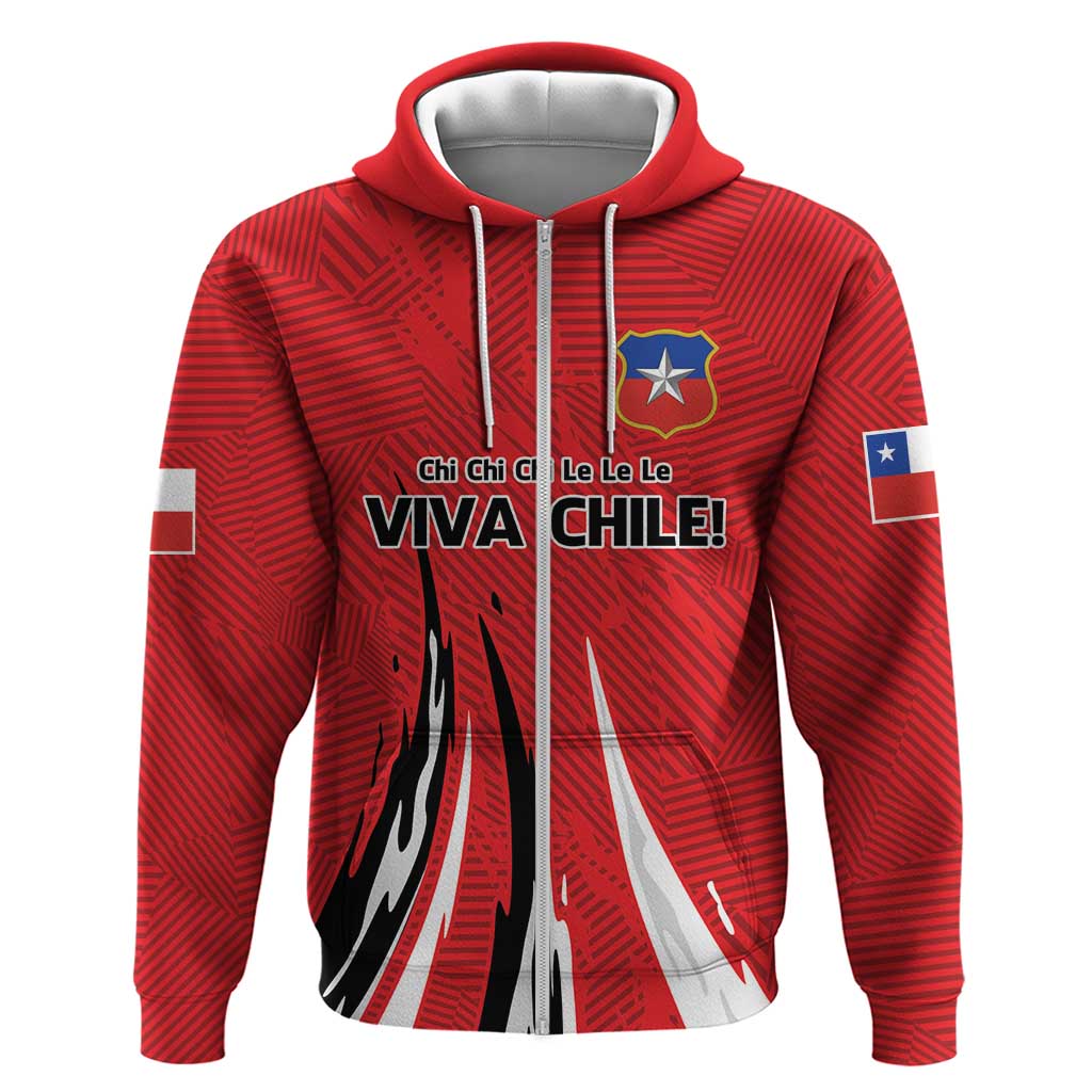 Chile Football Custom Zip Hoodie Chi Chi Chi Le Le Le Viva Chile