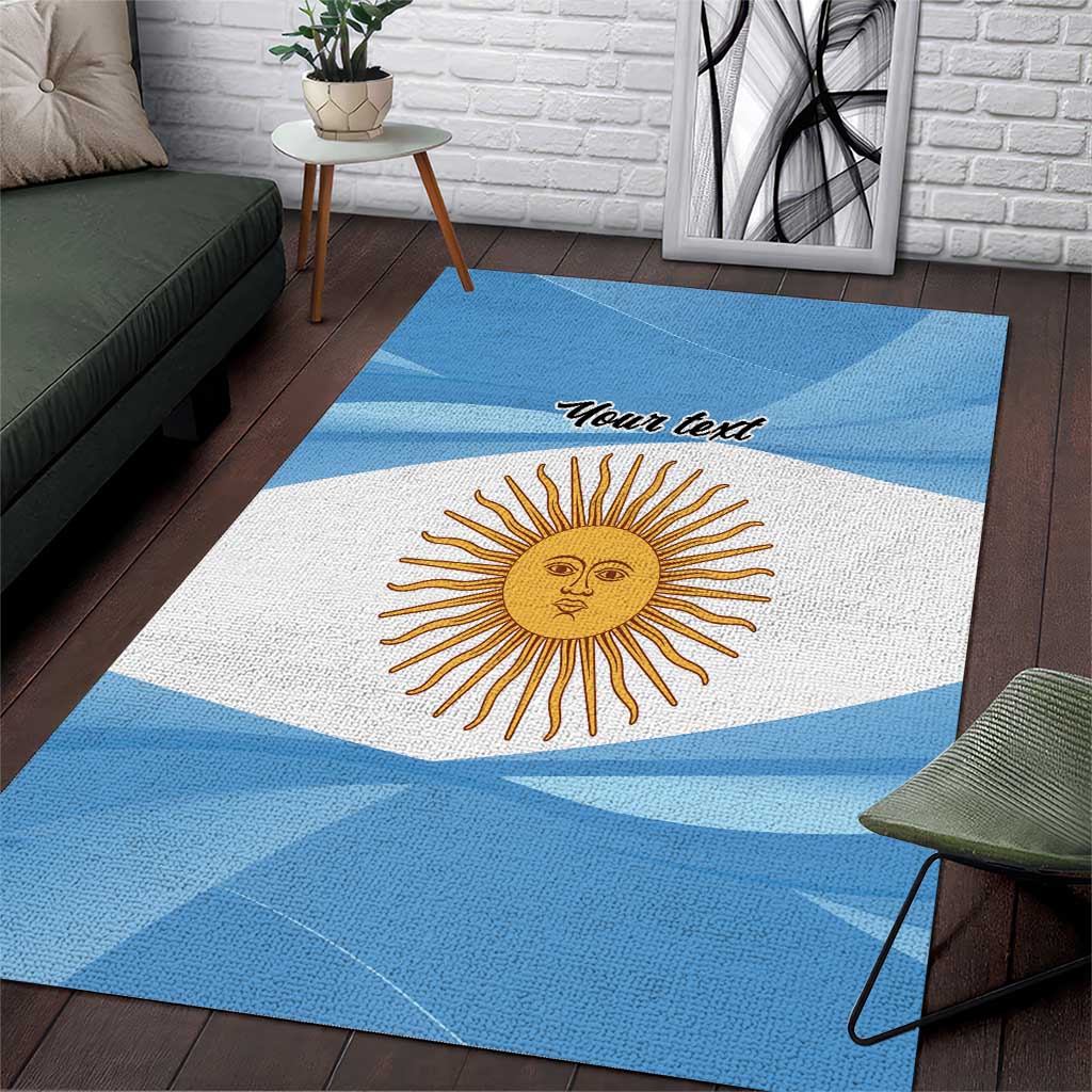Argentina Flag Day Personalized Area Rug Simple Sol de Mayo