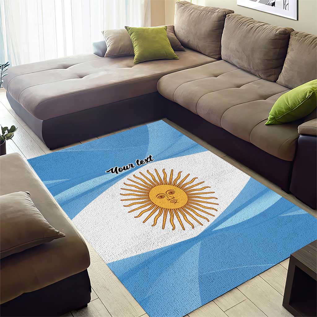 Argentina Flag Day Personalized Area Rug Simple Sol de Mayo