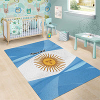 Argentina Flag Day Personalized Area Rug Simple Sol de Mayo