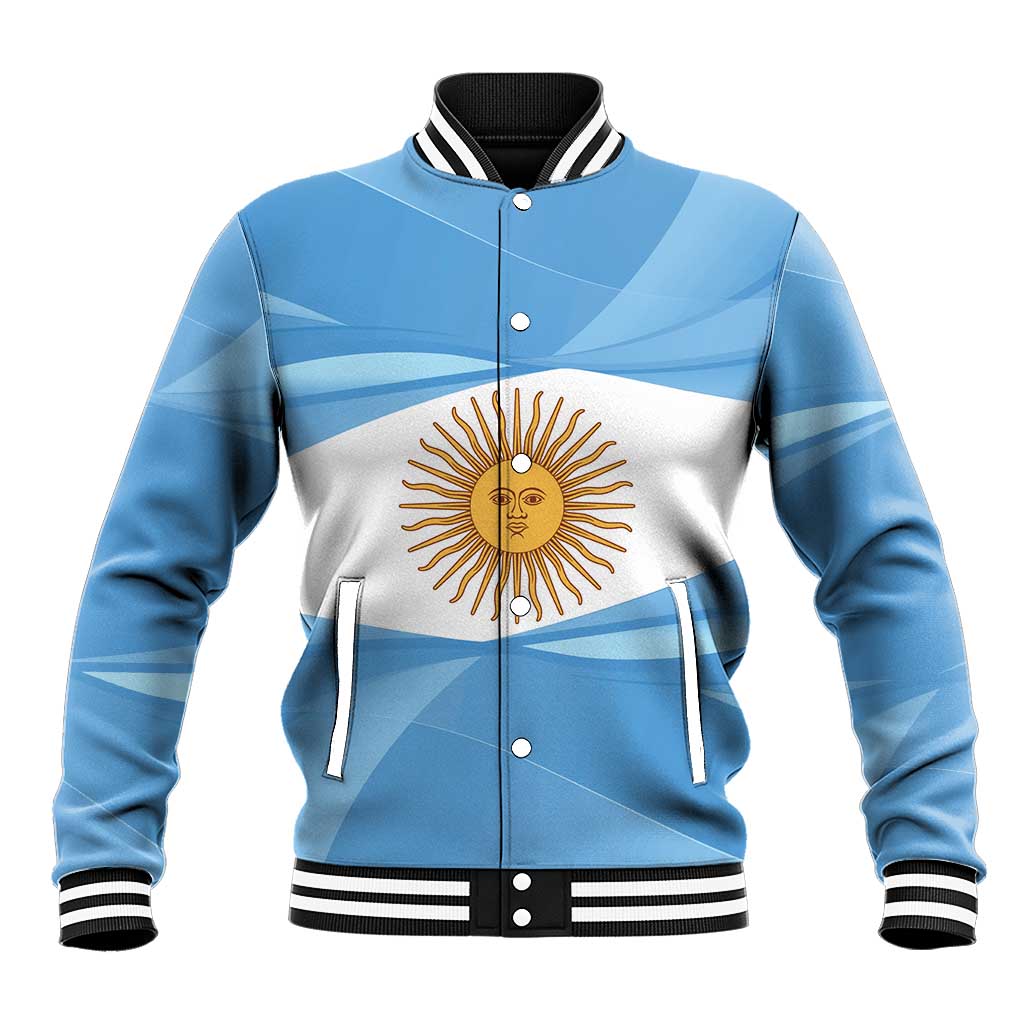 Argentina Flag Day Personalized Baseball Jacket Simple Sol de Mayo