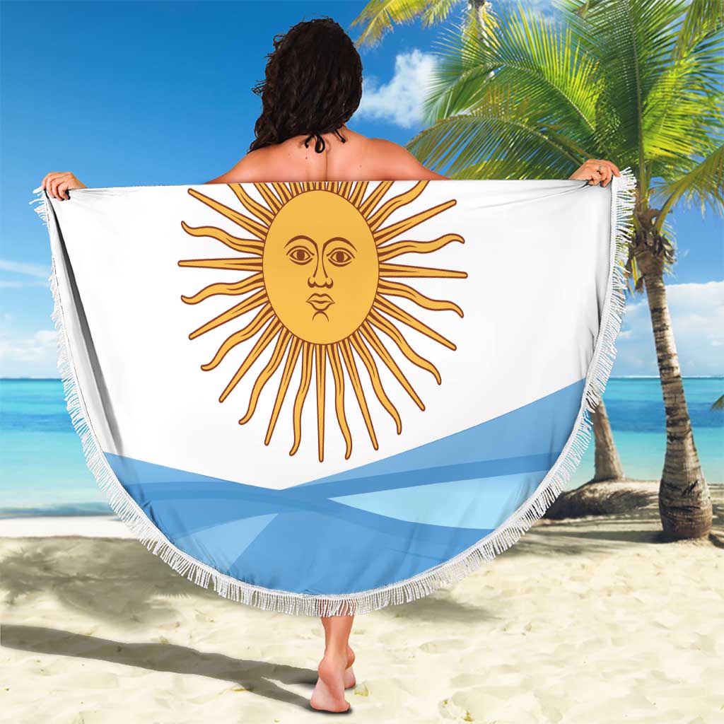 Argentina Flag Day Personalized Beach Blanket Simple Sol de Mayo