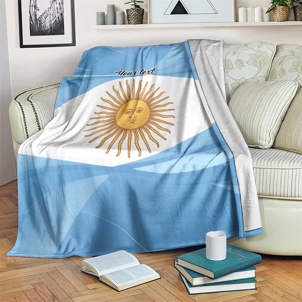Argentina Flag Day Personalized Blanket Simple Sol de Mayo