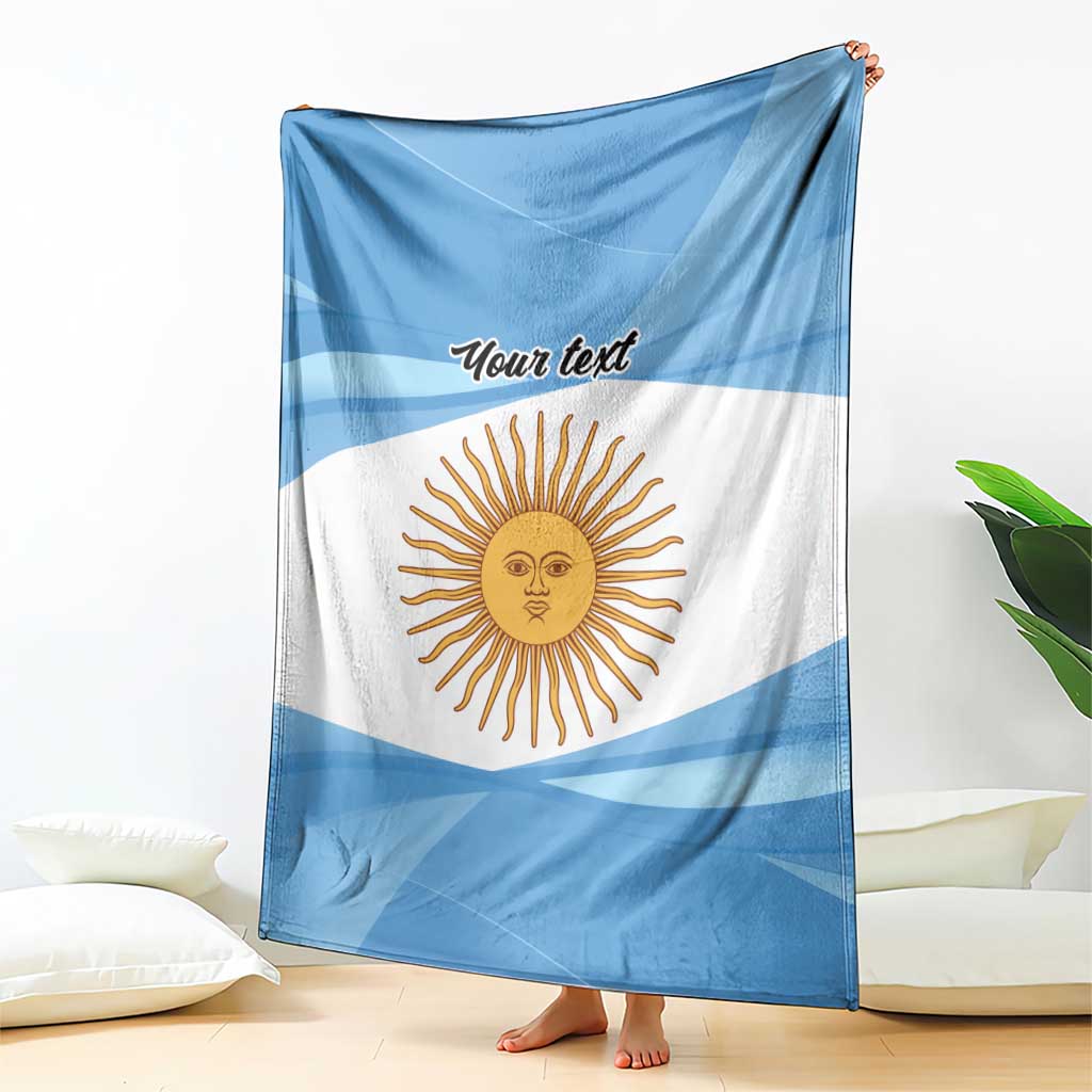 Argentina Flag Day Personalized Blanket Simple Sol de Mayo