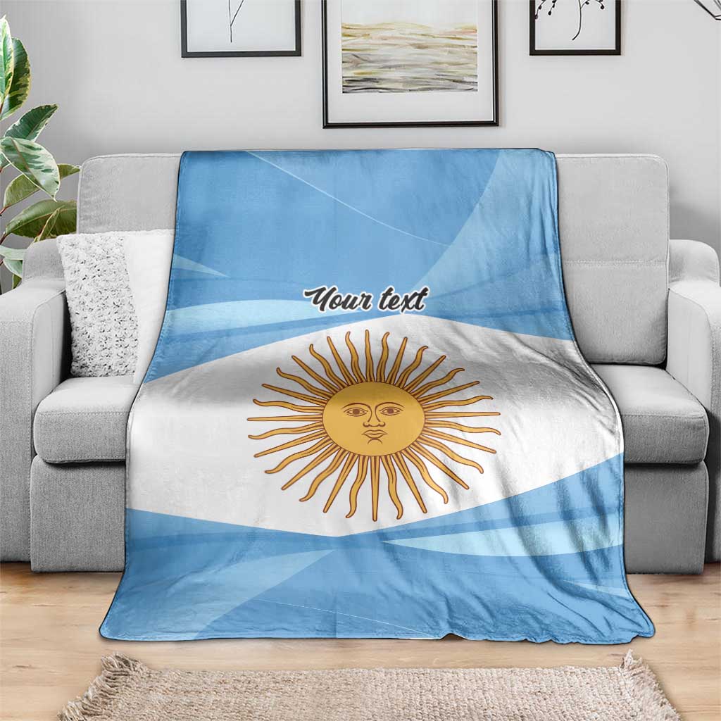 Argentina Flag Day Personalized Blanket Simple Sol de Mayo