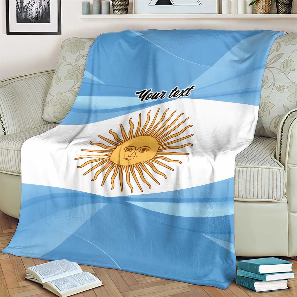 Argentina Flag Day Personalized Blanket Simple Sol de Mayo