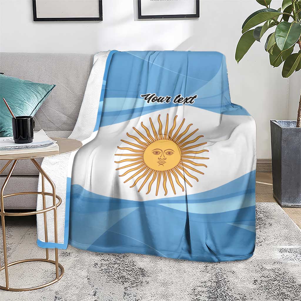 Argentina Flag Day Personalized Blanket Simple Sol de Mayo