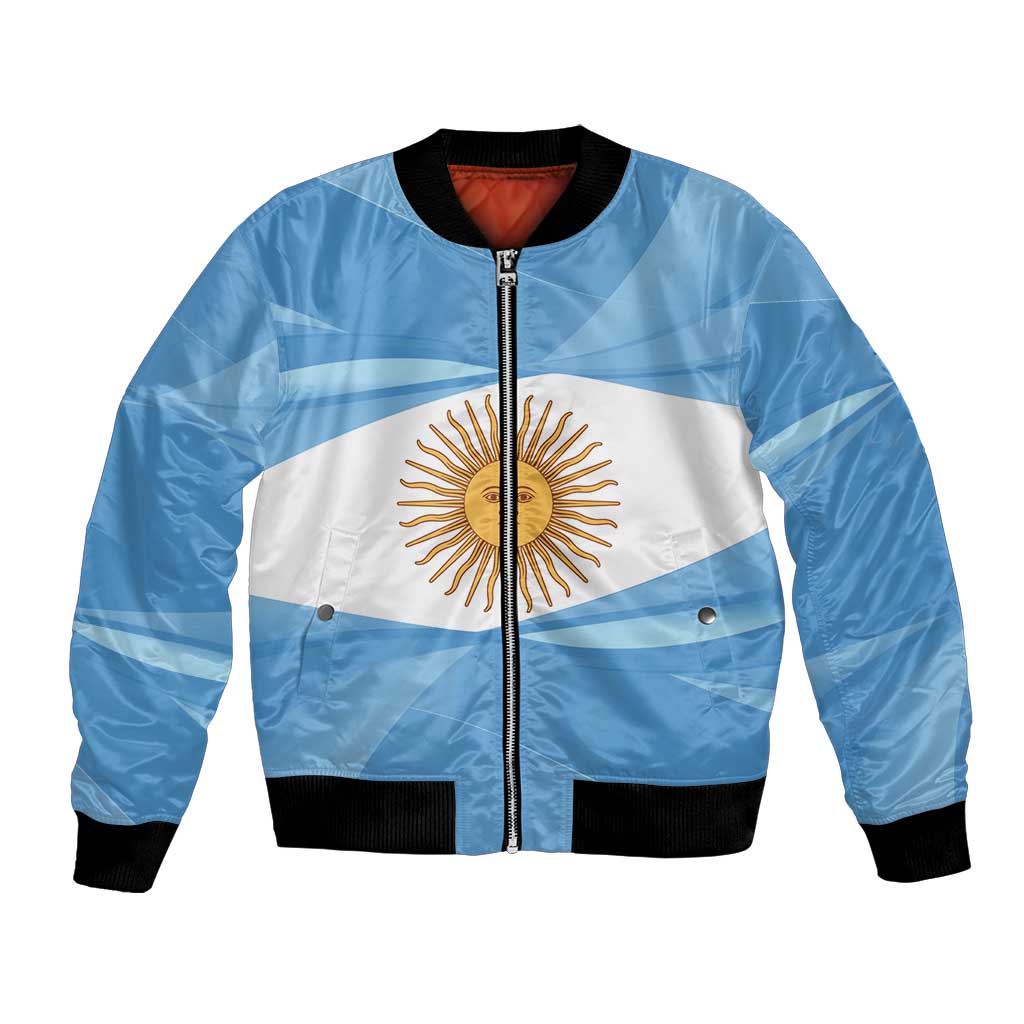 Argentina Flag Day Personalized Bomber Jacket Simple Sol de Mayo