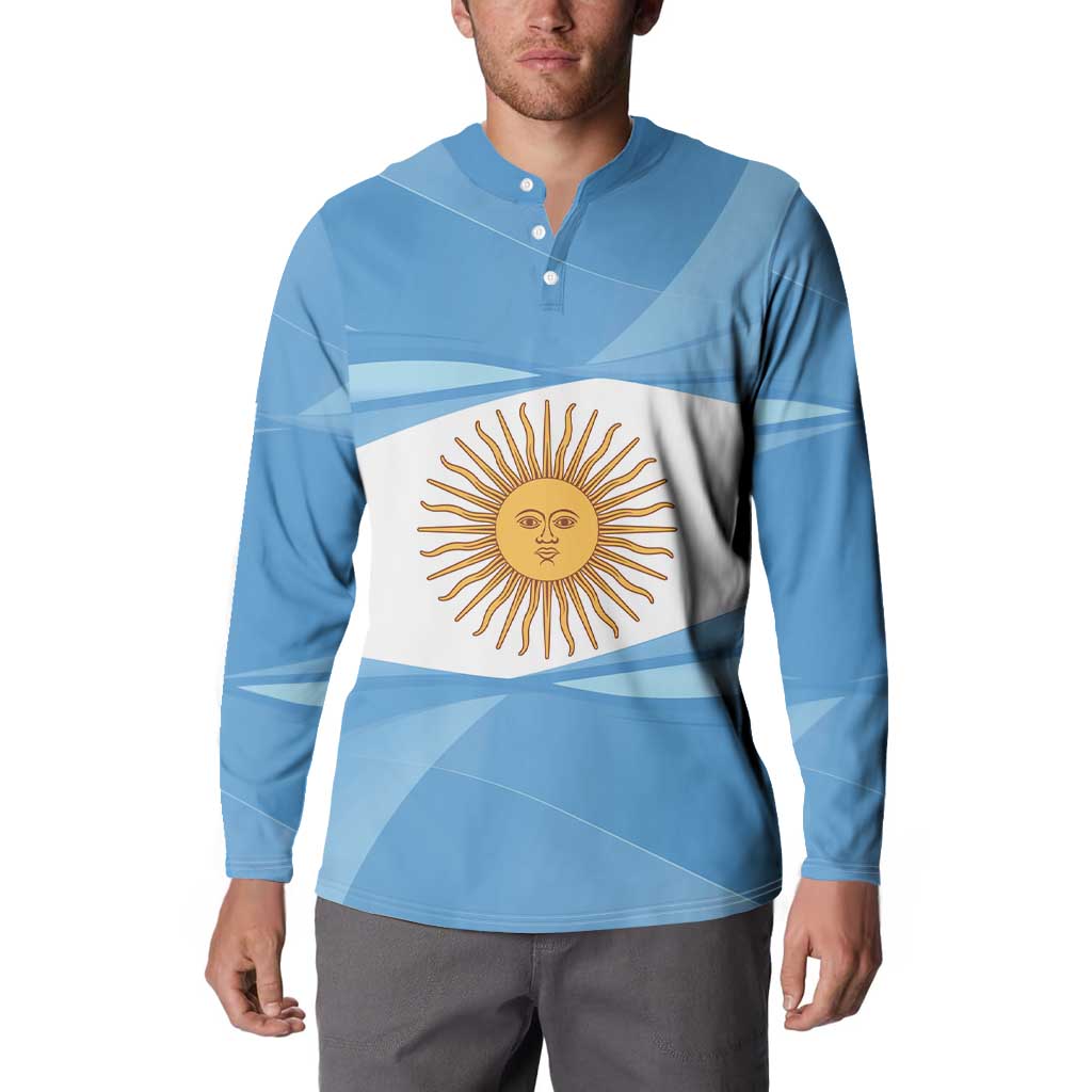 Argentina Flag Day Personalized Button Sweatshirt Simple Sol de Mayo