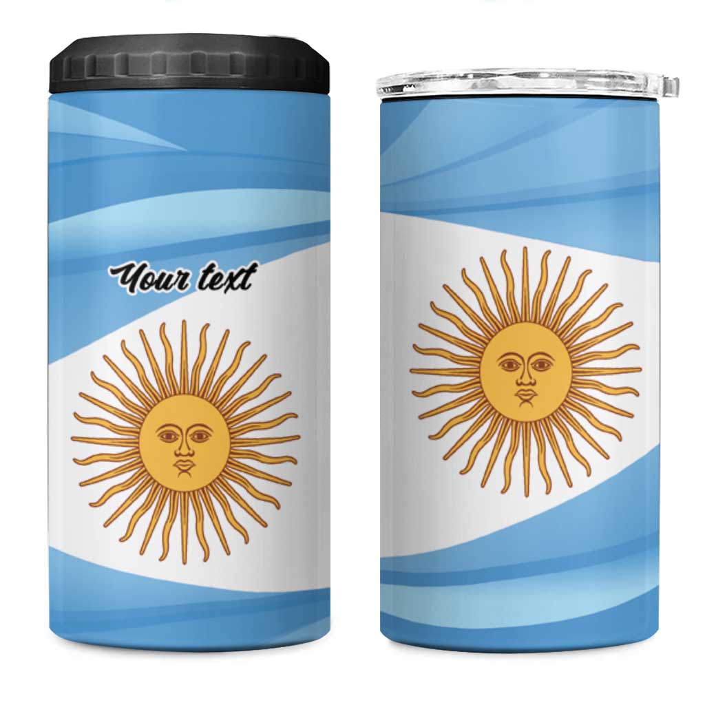 Argentina Flag Day Personalized 4 in 1 Can Cooler Tumbler Simple Sol de Mayo