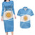 Argentina Flag Day Personalized Couples Matching Long Sleeve Bodycon Dress and Hawaiian Shirt Simple Sol de Mayo