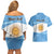 Argentina Flag Day Personalized Couples Matching Off Shoulder Short Dress and Hawaiian Shirt Simple Sol de Mayo