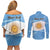 Argentina Flag Day Personalized Couples Matching Off Shoulder Short Dress and Long Sleeve Button Shirt Simple Sol de Mayo