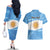 Argentina Flag Day Personalized Couples Matching Off The Shoulder Long Sleeve Dress and Hawaiian Shirt Simple Sol de Mayo