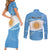 Argentina Flag Day Personalized Couples Matching Short Sleeve Bodycon Dress and Long Sleeve Button Shirt Simple Sol de Mayo