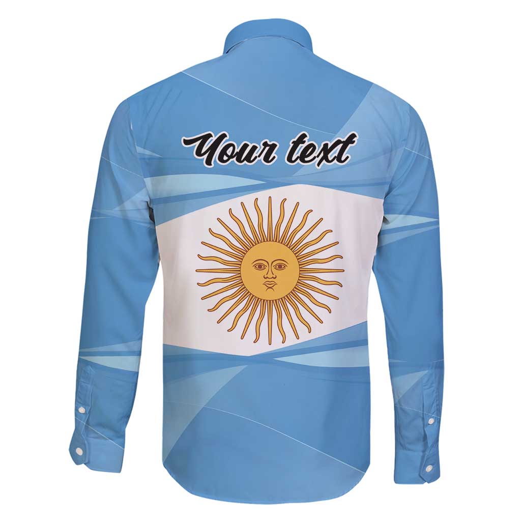 Argentina Flag Day Personalized Family Matching Long Sleeve Bodycon Dress and Hawaiian Shirt Simple Sol de Mayo