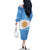 Argentina Flag Day Personalized Family Matching Off The Shoulder Long Sleeve Dress and Hawaiian Shirt Simple Sol de Mayo