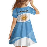 Argentina Flag Day Personalized Family Matching Off Shoulder Short Dress and Hawaiian Shirt Simple Sol de Mayo