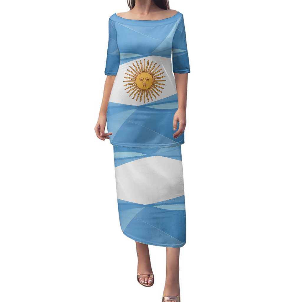 Argentina Flag Day Personalized Family Matching Puletasi and Hawaiian Shirt Simple Sol de Mayo