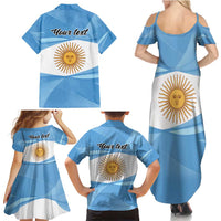 Argentina Flag Day Personalized Family Matching Summer Maxi Dress and Hawaiian Shirt Simple Sol de Mayo