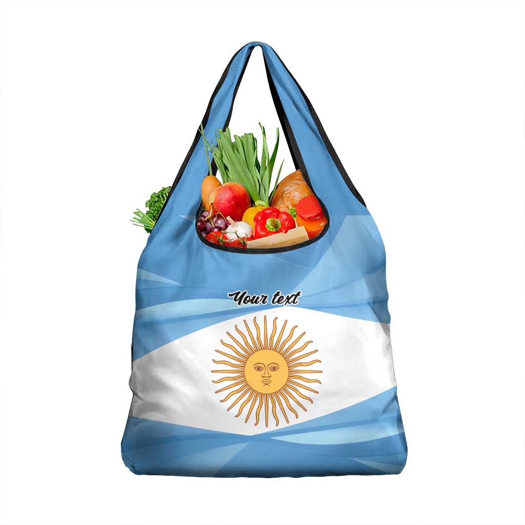 Argentina Flag Day Personalized Grocery Bag Simple Sol de Mayo
