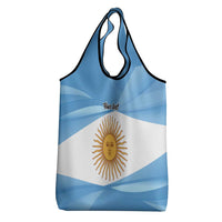 Argentina Flag Day Personalized Grocery Bag Simple Sol de Mayo