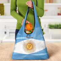 Argentina Flag Day Personalized Grocery Bag Simple Sol de Mayo