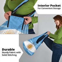 Argentina Flag Day Personalized Grocery Bag Simple Sol de Mayo