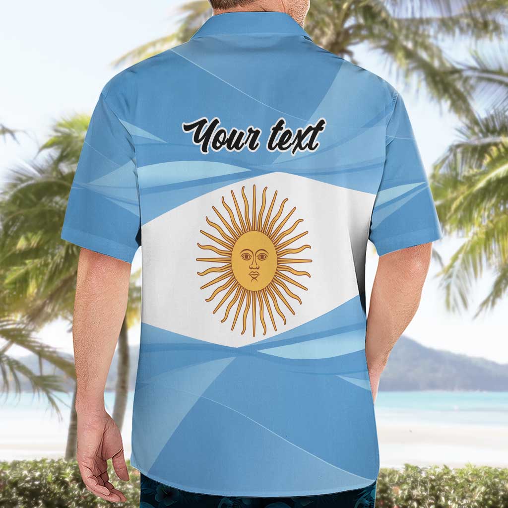 Argentina Flag Day Personalized Hawaiian Shirt Simple Sol de Mayo