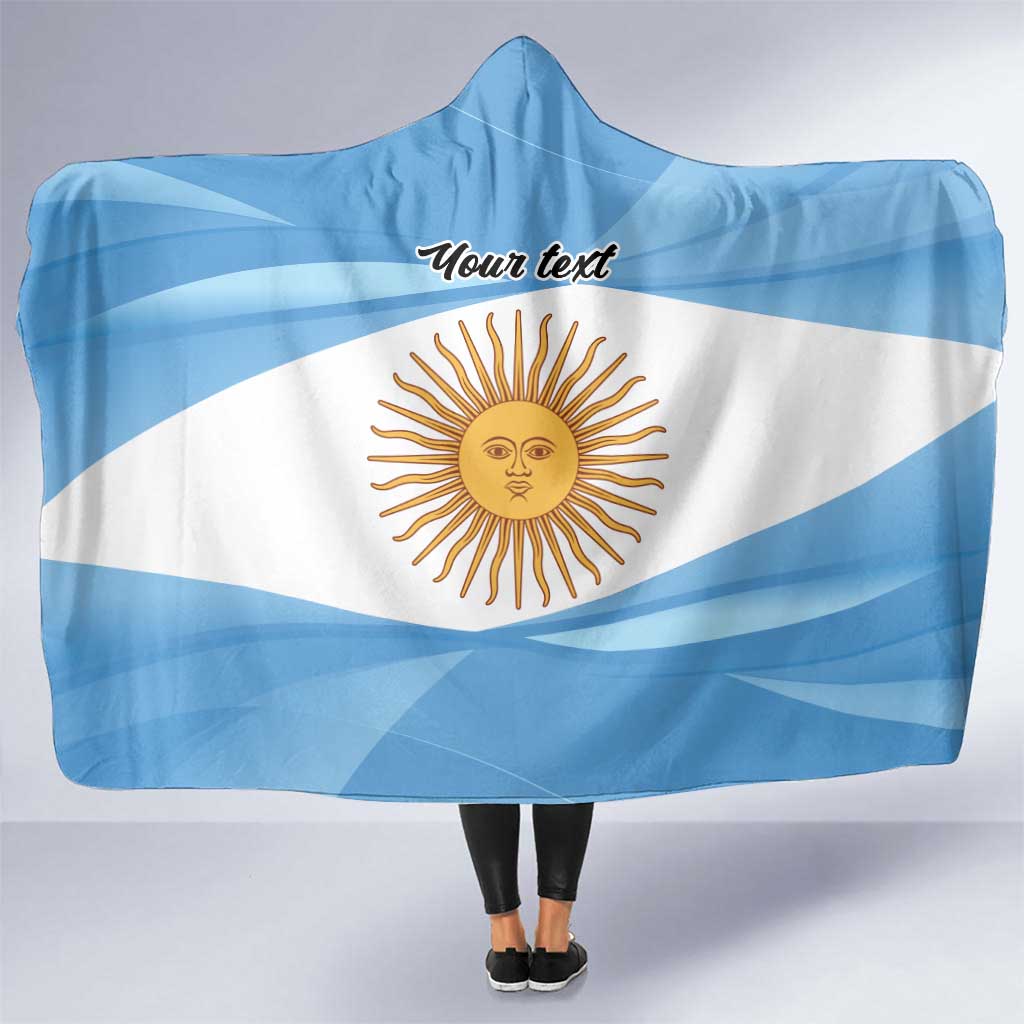 Argentina Flag Day Personalized Hooded Blanket Simple Sol de Mayo