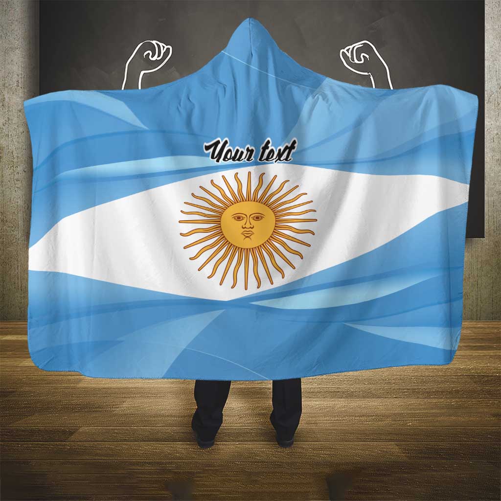 Argentina Flag Day Personalized Hooded Blanket Simple Sol de Mayo