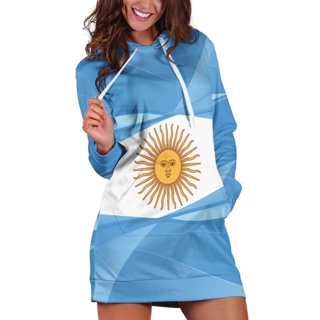 Argentina Flag Day Personalized Hoodie Dress Simple Sol de Mayo