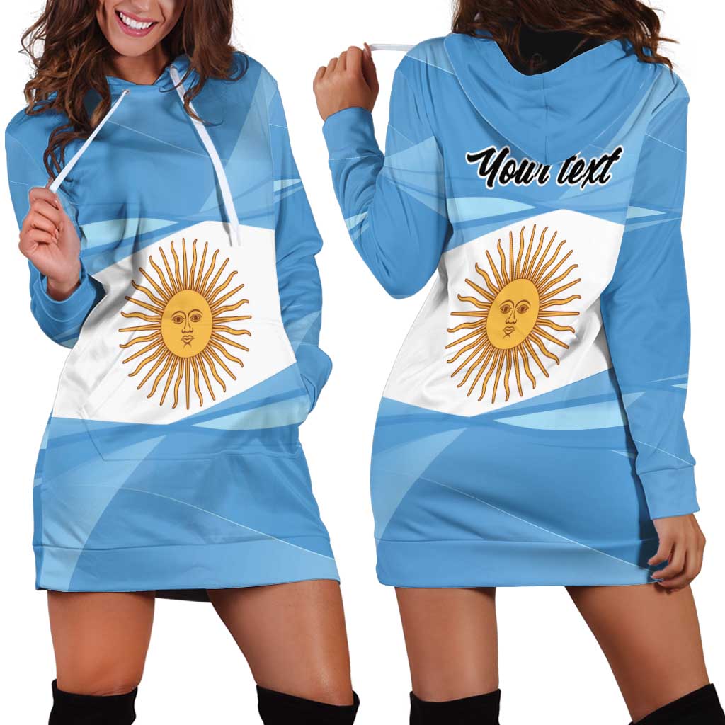 Argentina Flag Day Personalized Hoodie Dress Simple Sol de Mayo