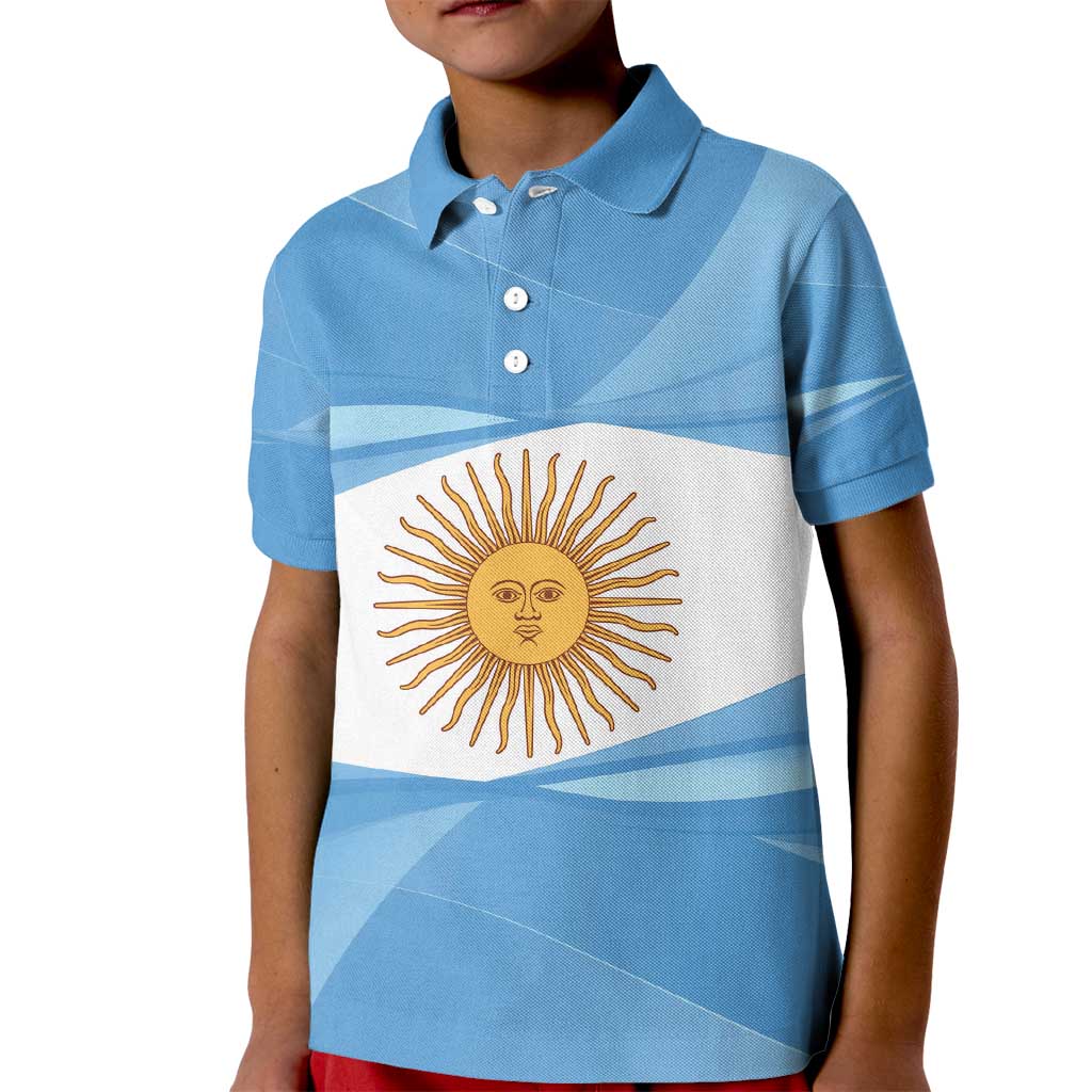 Argentina Flag Day Personalized Kid Polo Shirt Simple Sol de Mayo