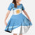 Argentina Flag Day Personalized Kid Short Sleeve Dress Simple Sol de Mayo