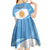 Argentina Flag Day Personalized Kid Short Sleeve Dress Simple Sol de Mayo